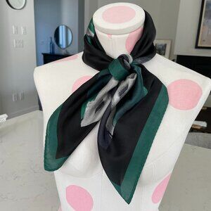 Joseph Ribkoff Abstract Print 27" x 27" Square Scarf in Green Grey Black Sz OS
